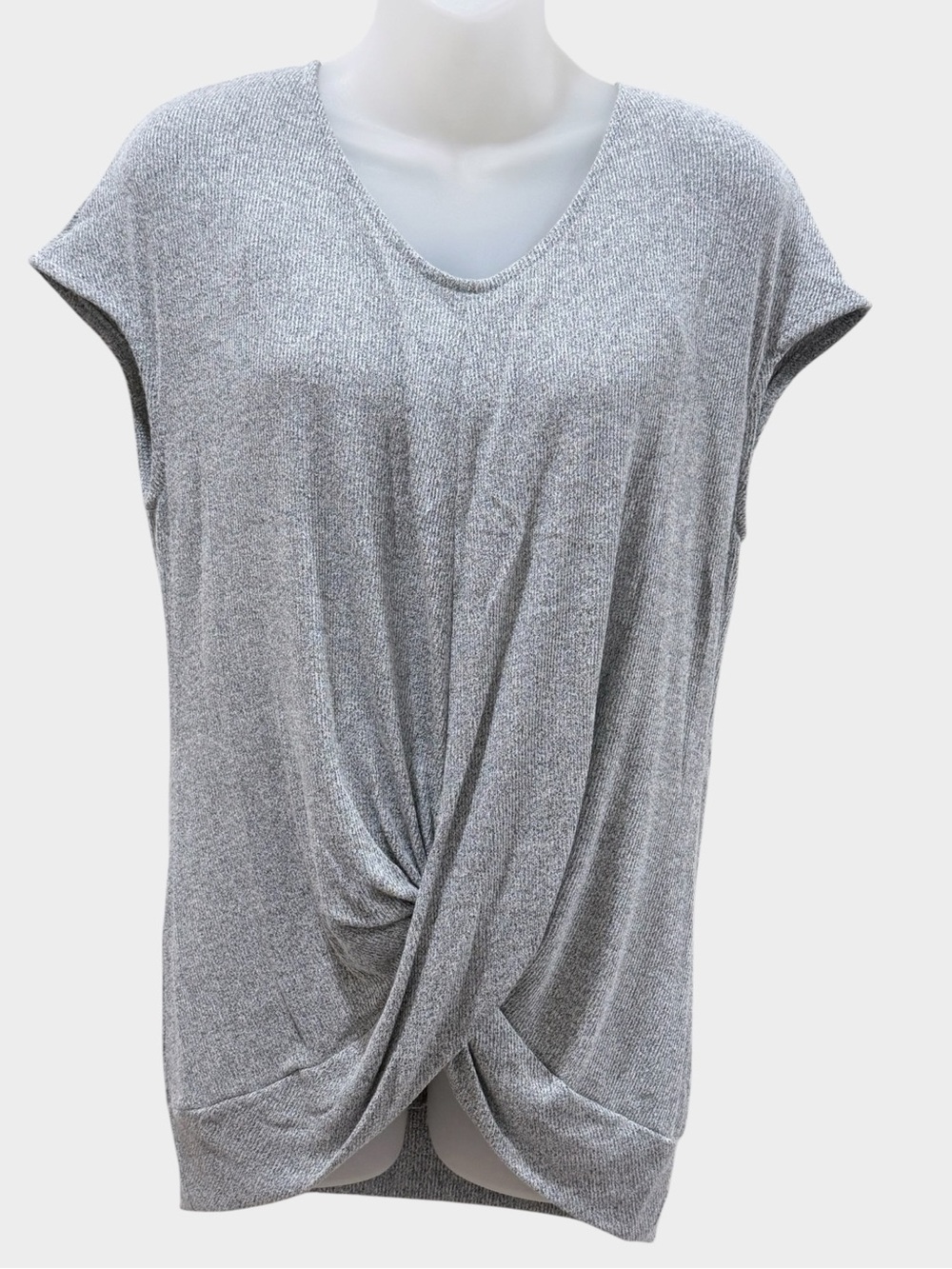 LE LIS Gray Twist-Front Women's Top SZ M